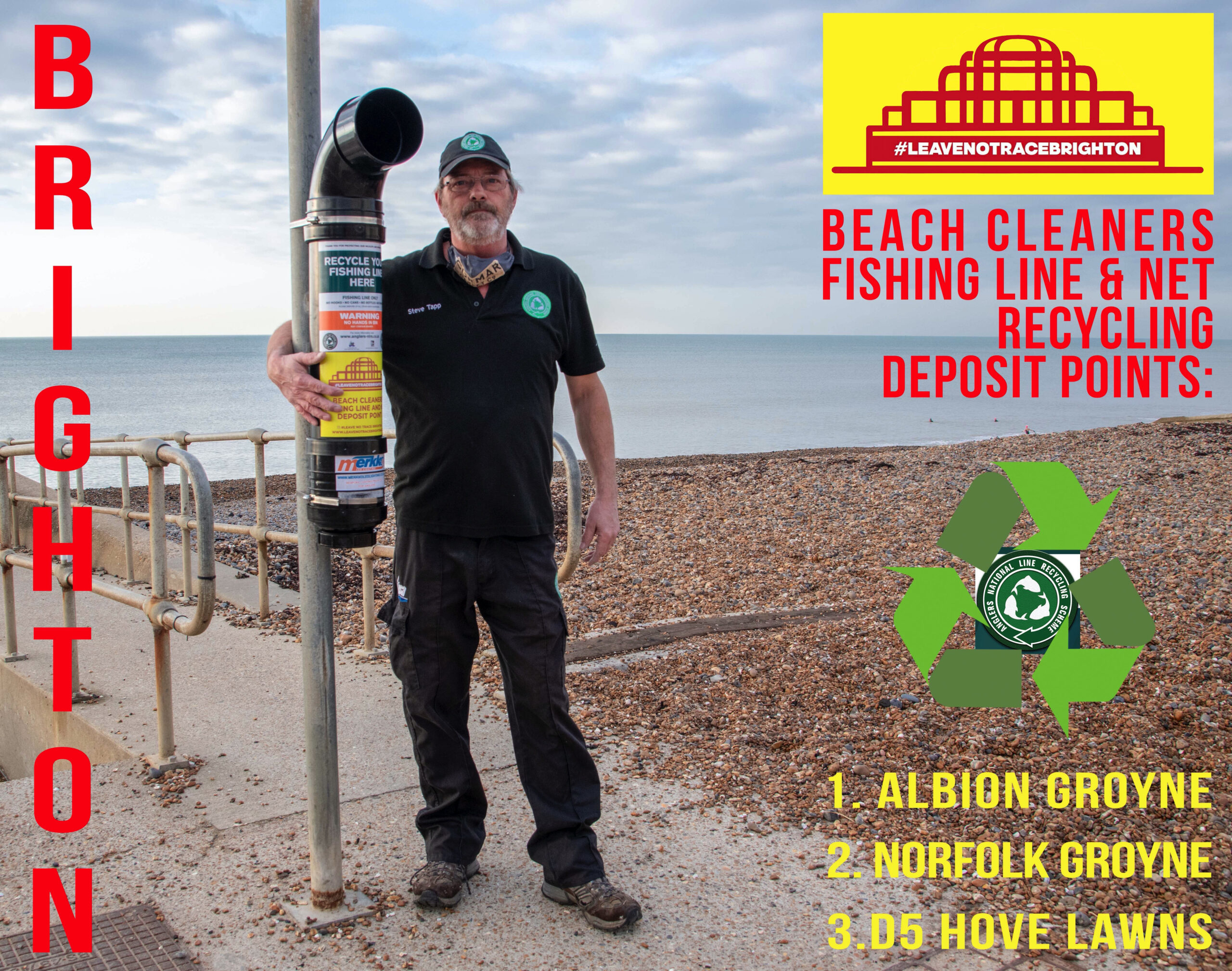 #LEAVE NO TRACE BRIGHTON BRING FISHING LINE AND NET RECYCLING DEPOSIT TUBES TO BRIGHTON SEAFRONT.